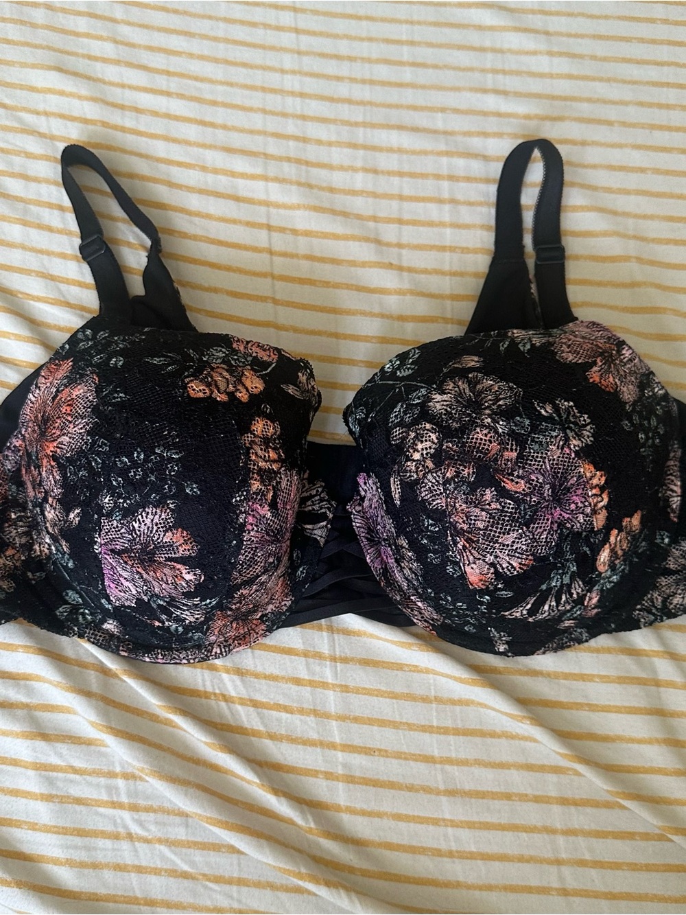 Torrid Black Floral Bra